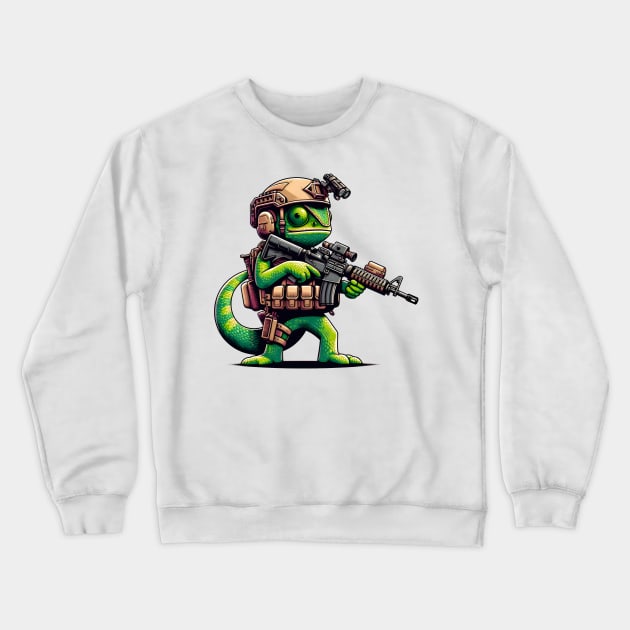 Tactical Cameleon Mastery Tee: Where Style Meets Stealth Crewneck Sweatshirt by Rawlifegraphic